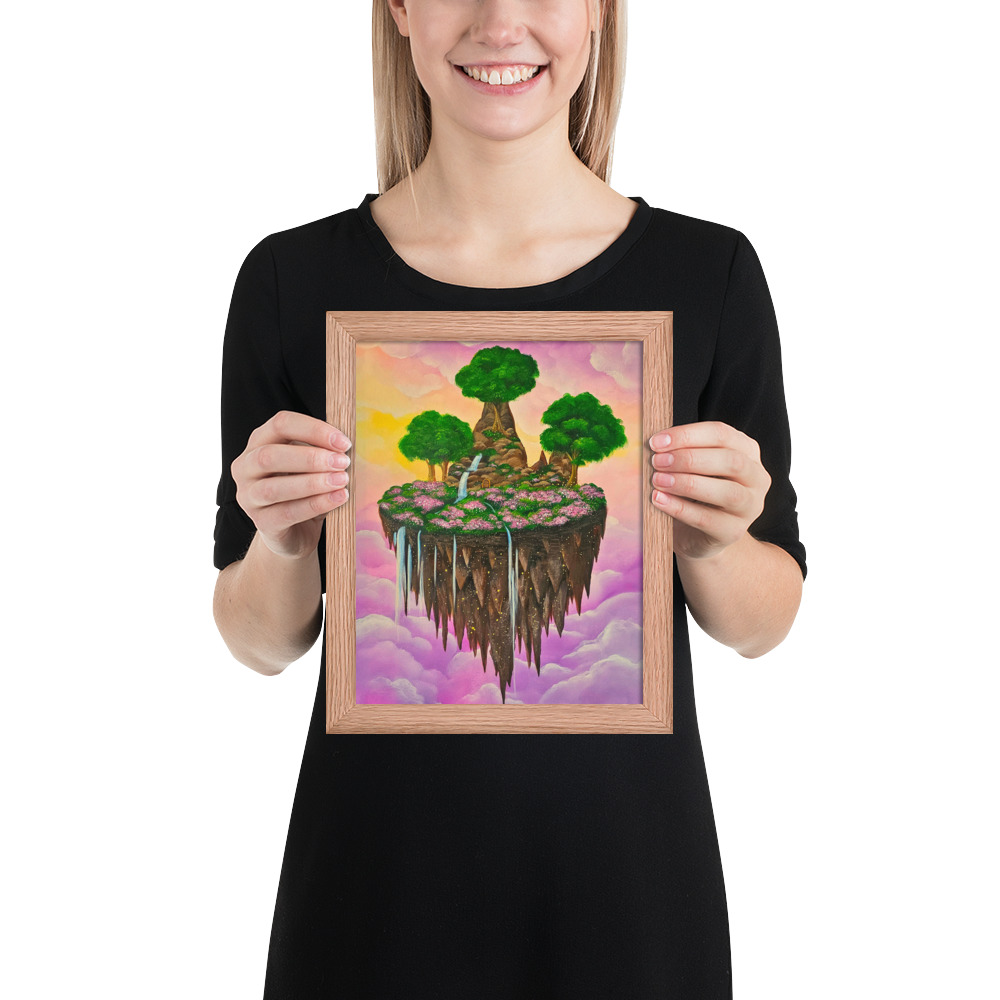 Island in the Clouds (Framed Paper Print)