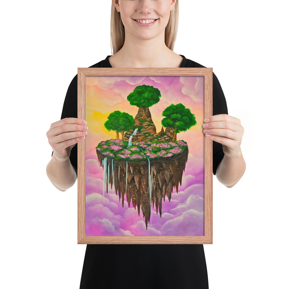Island in the Clouds (Framed Paper Print)