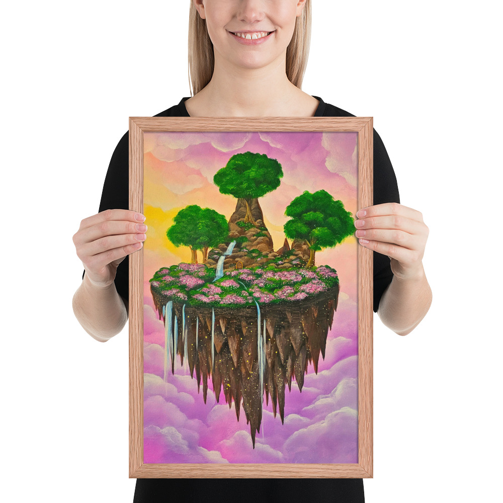 Island in the Clouds (Framed Paper Print)