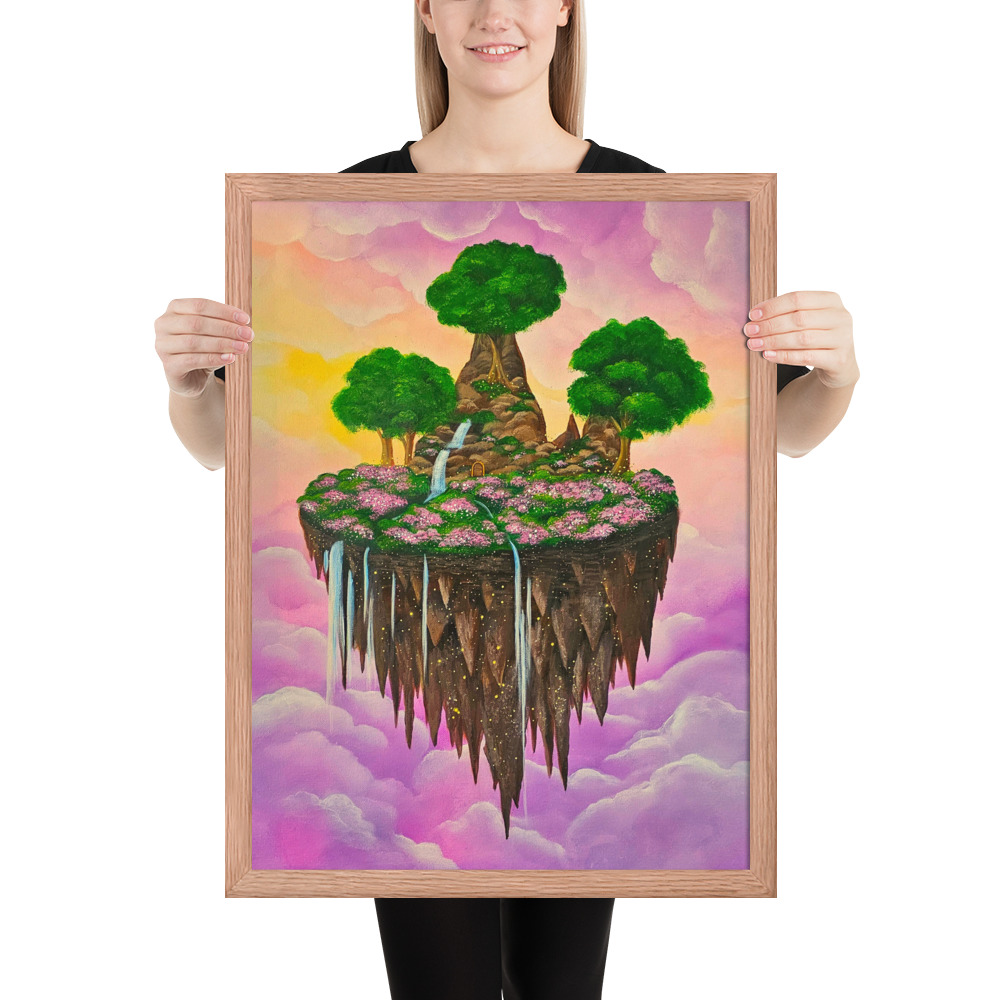 Island in the Clouds (Framed Paper Print)