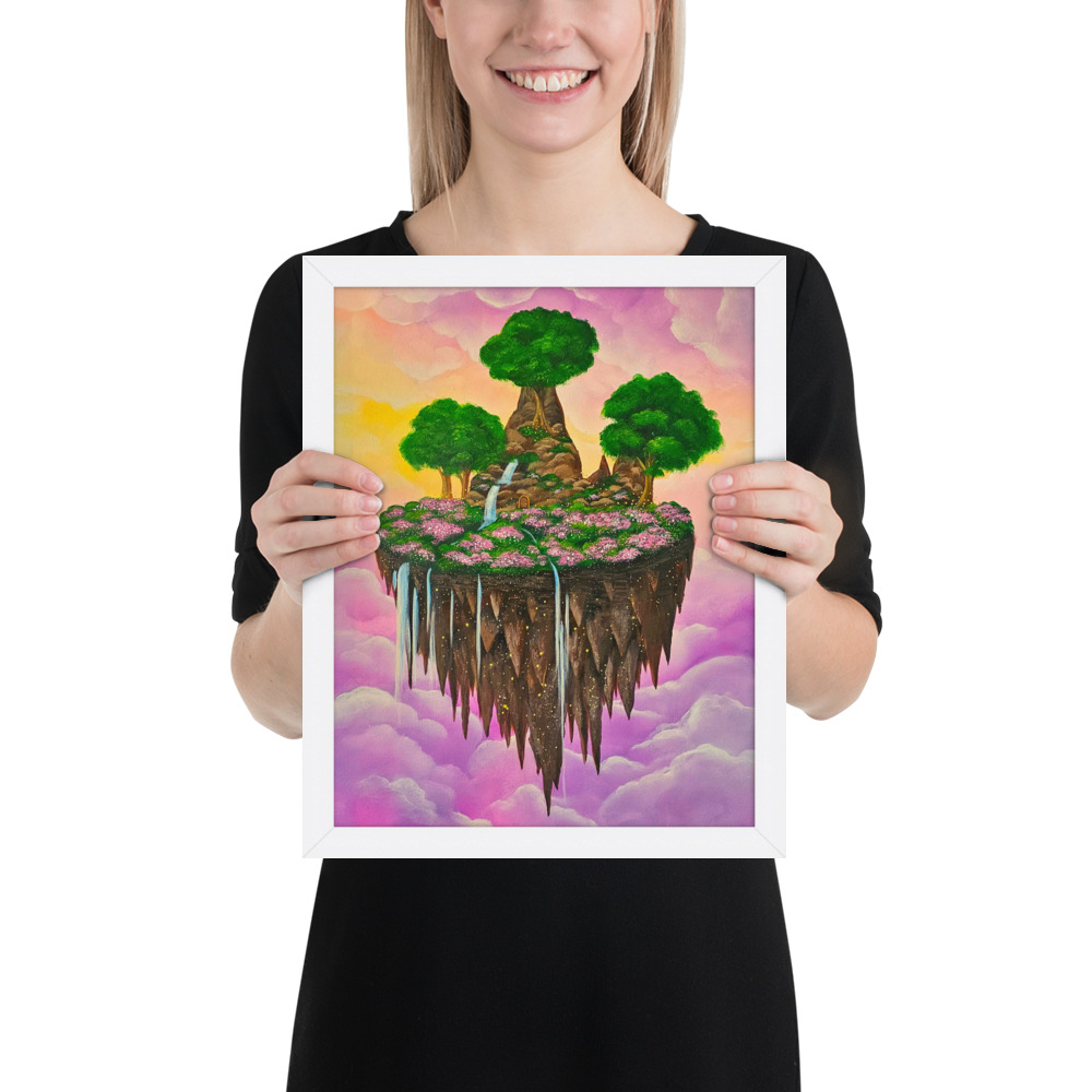 Island in the Clouds (Framed Paper Print)
