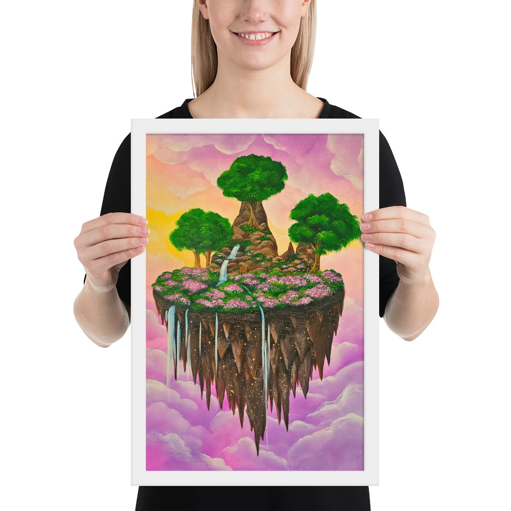 Island in the Clouds (Framed Paper Print)