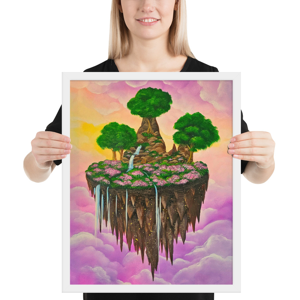 Island in the Clouds (Framed Paper Print)