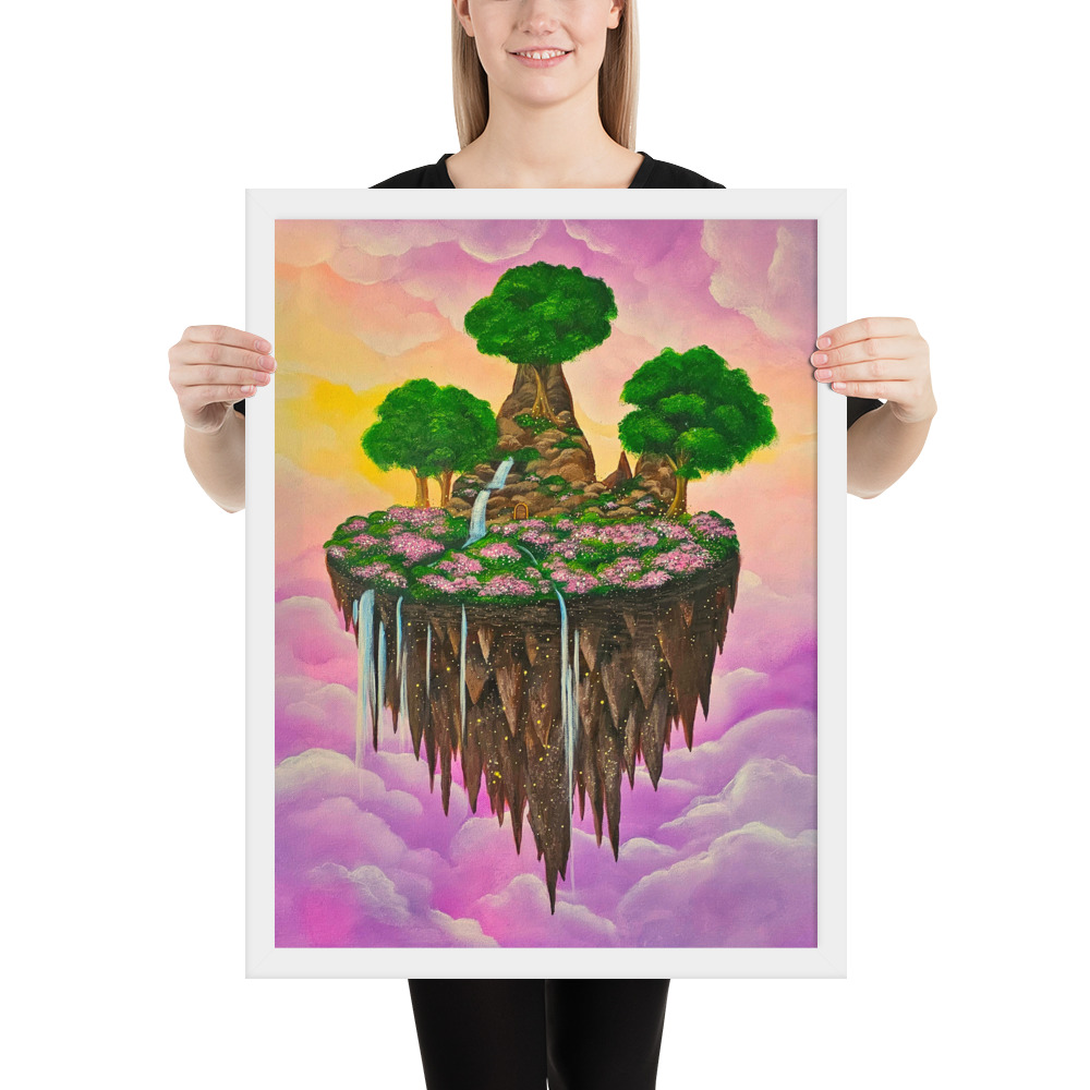 Island in the Clouds (Framed Paper Print)