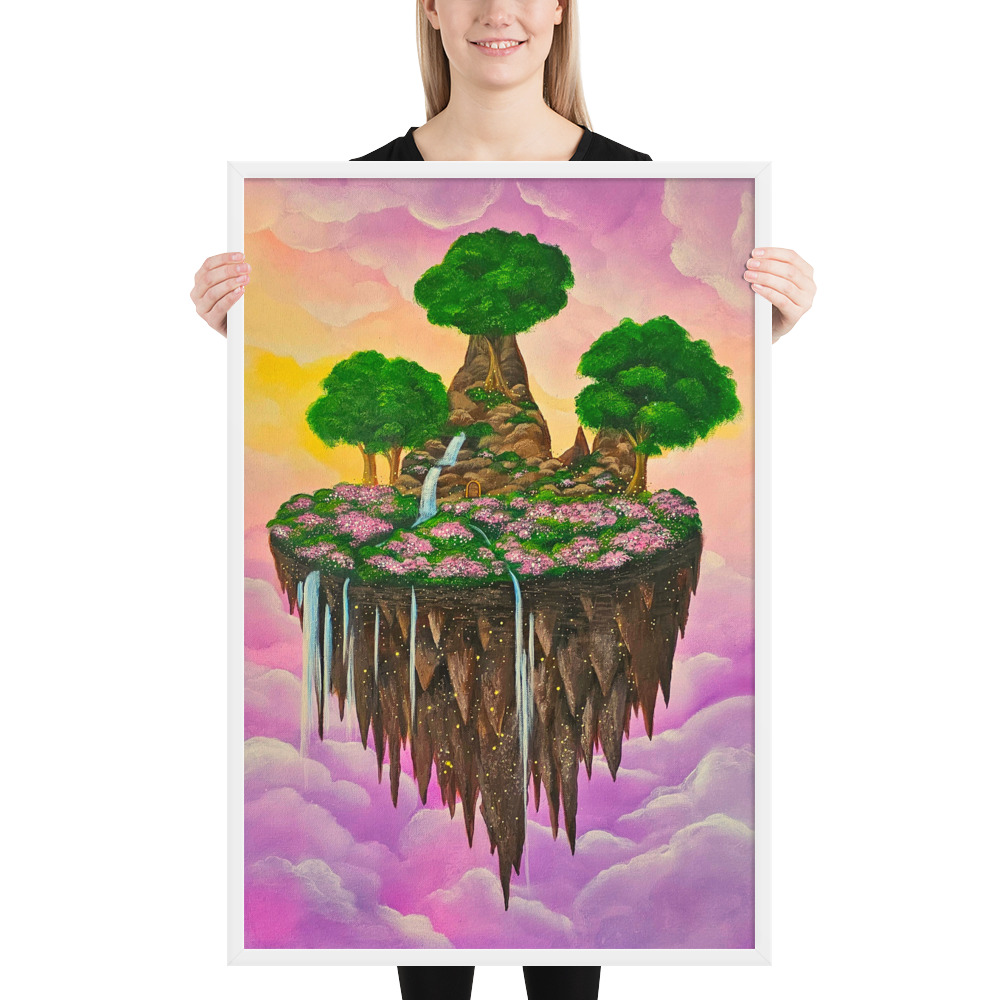 Island in the Clouds (Framed Paper Print)