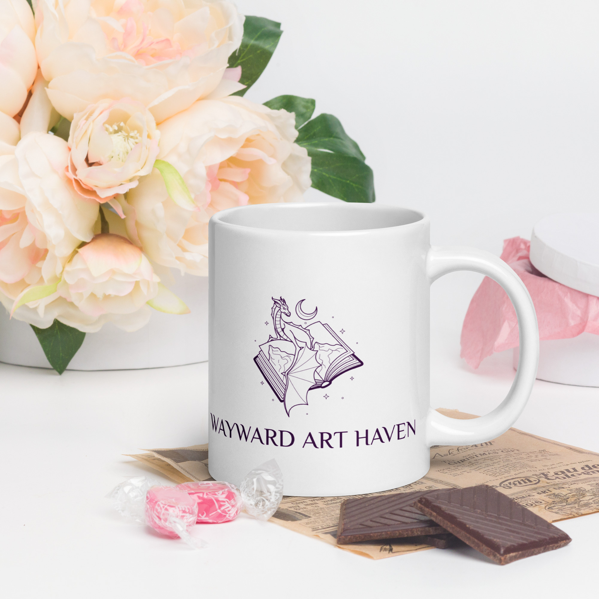 White glossy mug
