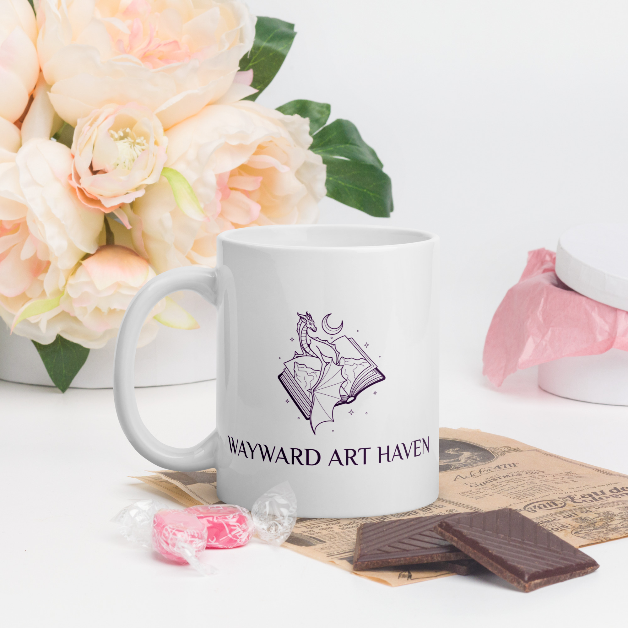 White glossy mug