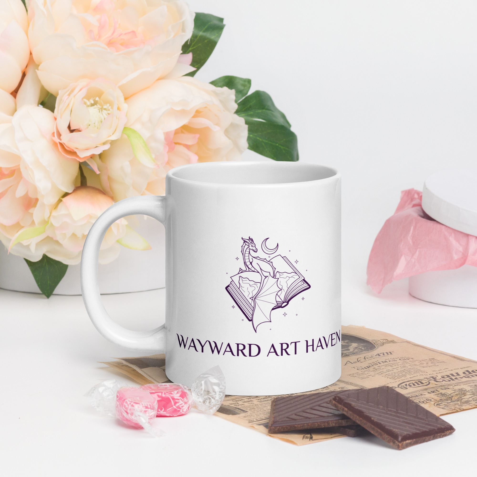 White glossy mug