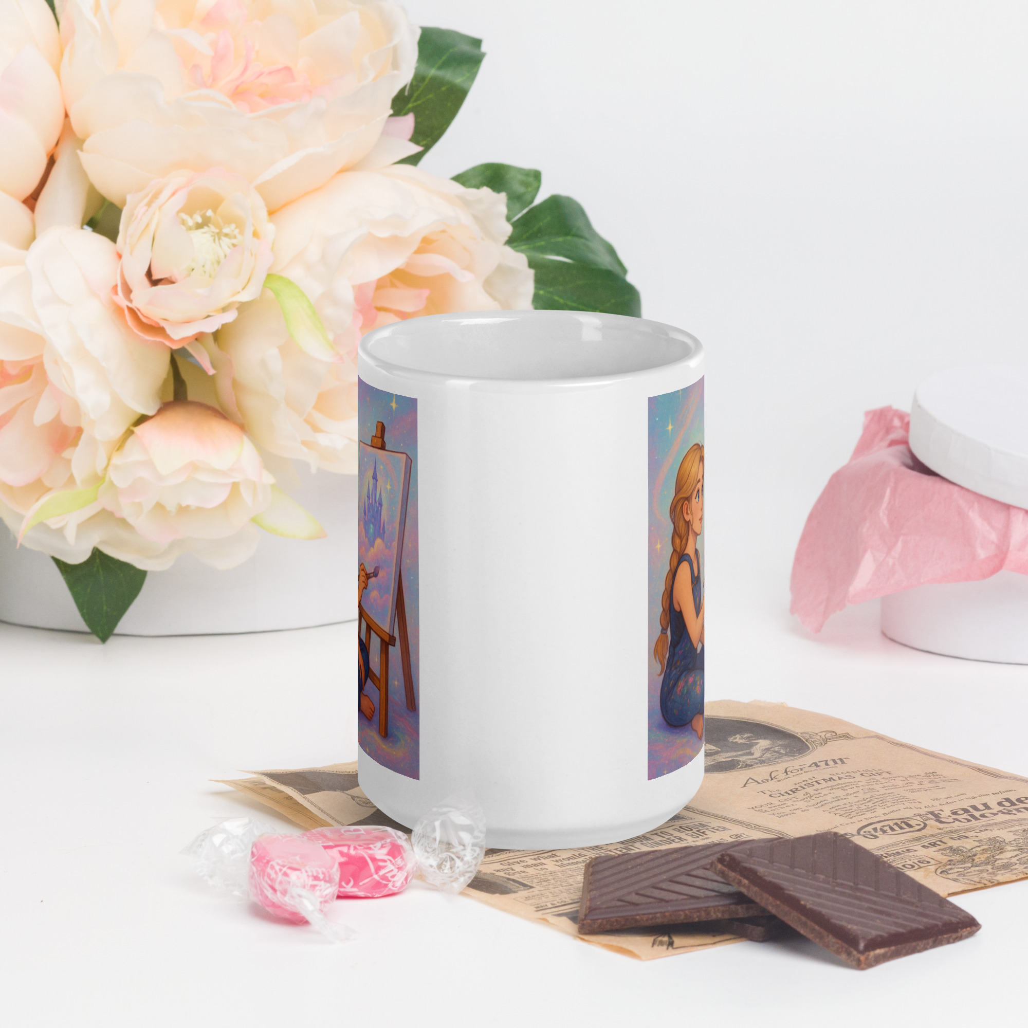 White glossy mug