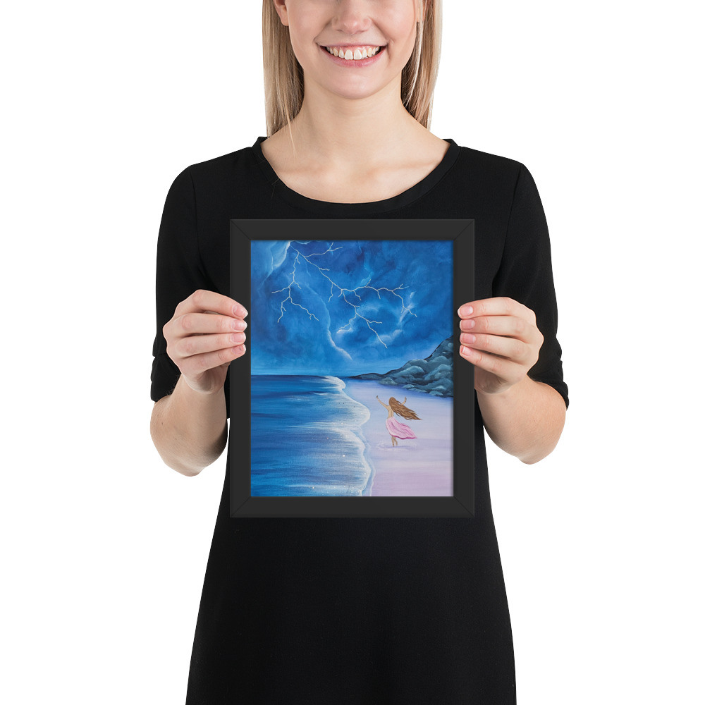 Dance through the Lightning (Framed paper poster)