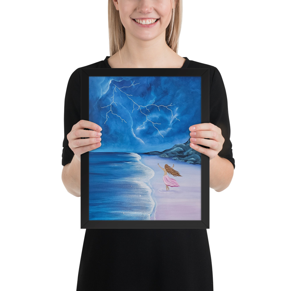 Dance through the Lightning (Framed paper poster)