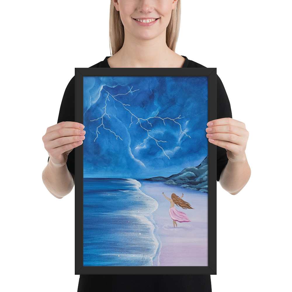 Dance through the Lightning (Framed paper poster)