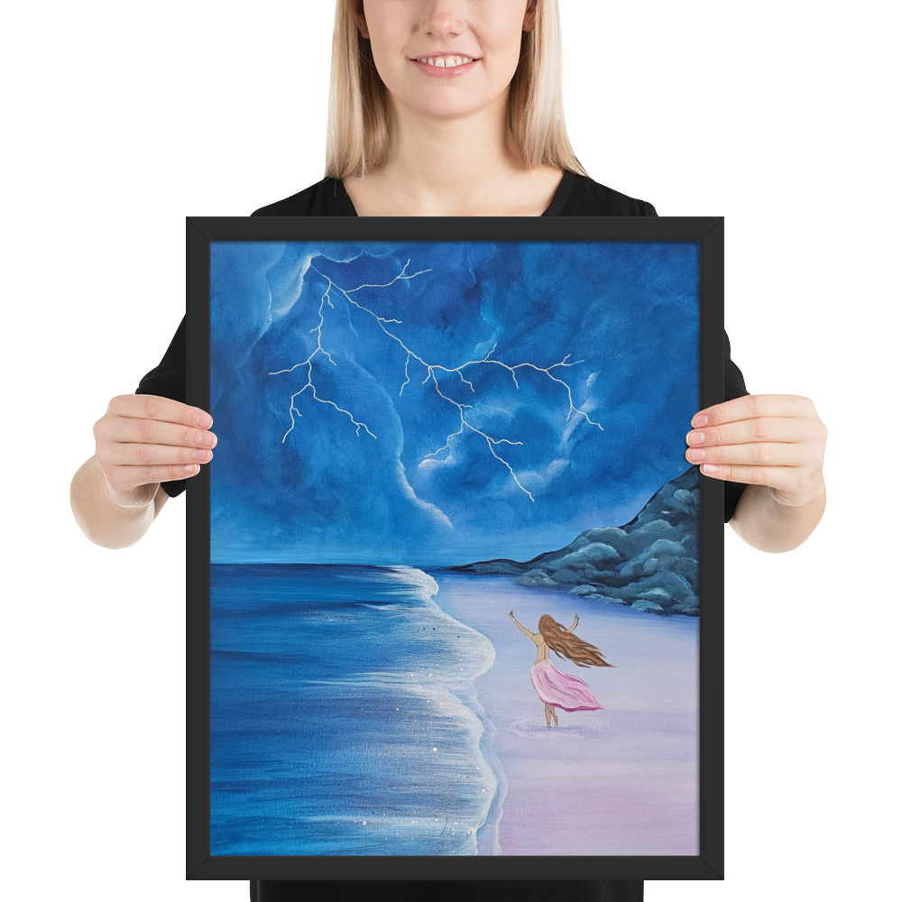 Dance through the Lightning (Framed paper poster)