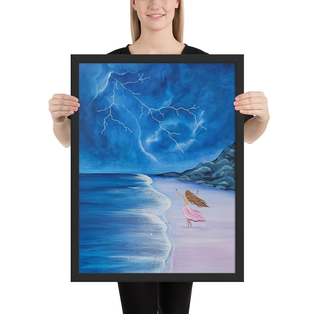 Dance through the Lightning (Framed paper poster)