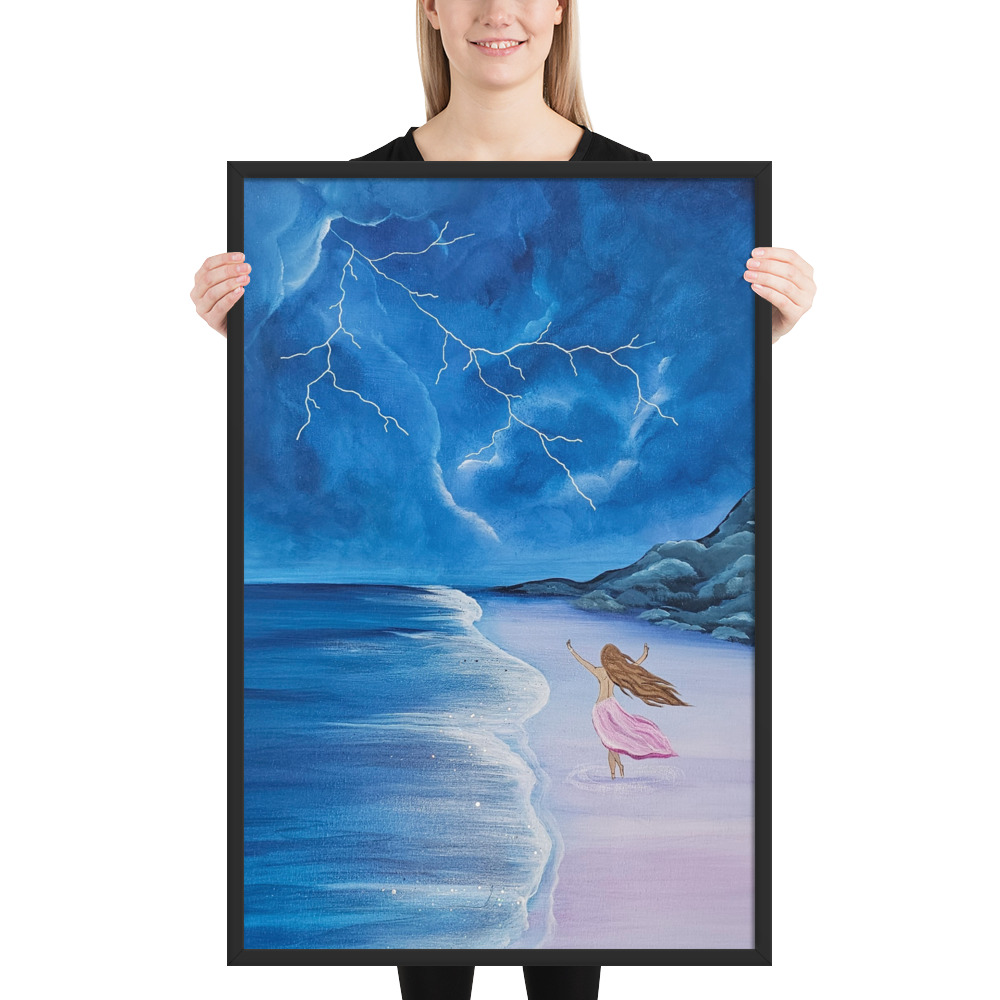 Dance through the Lightning (Framed paper poster)