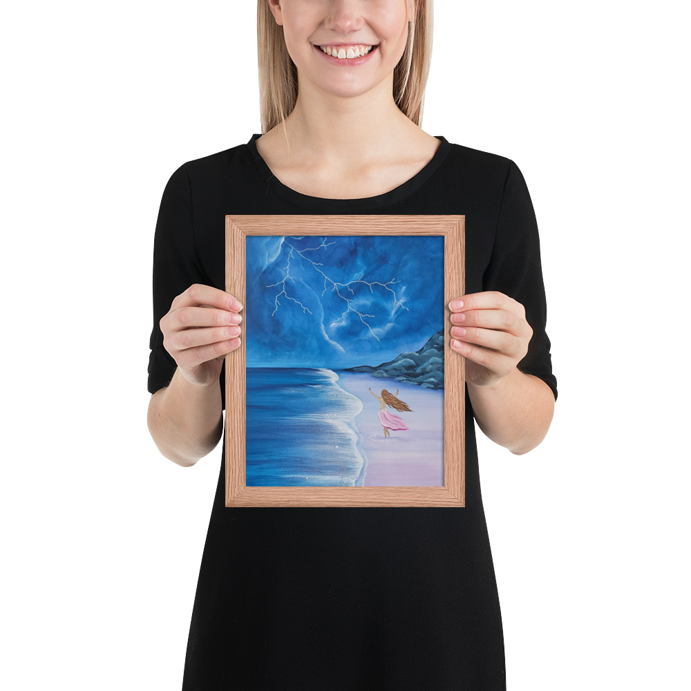 Dance through the Lightning (Framed paper poster)