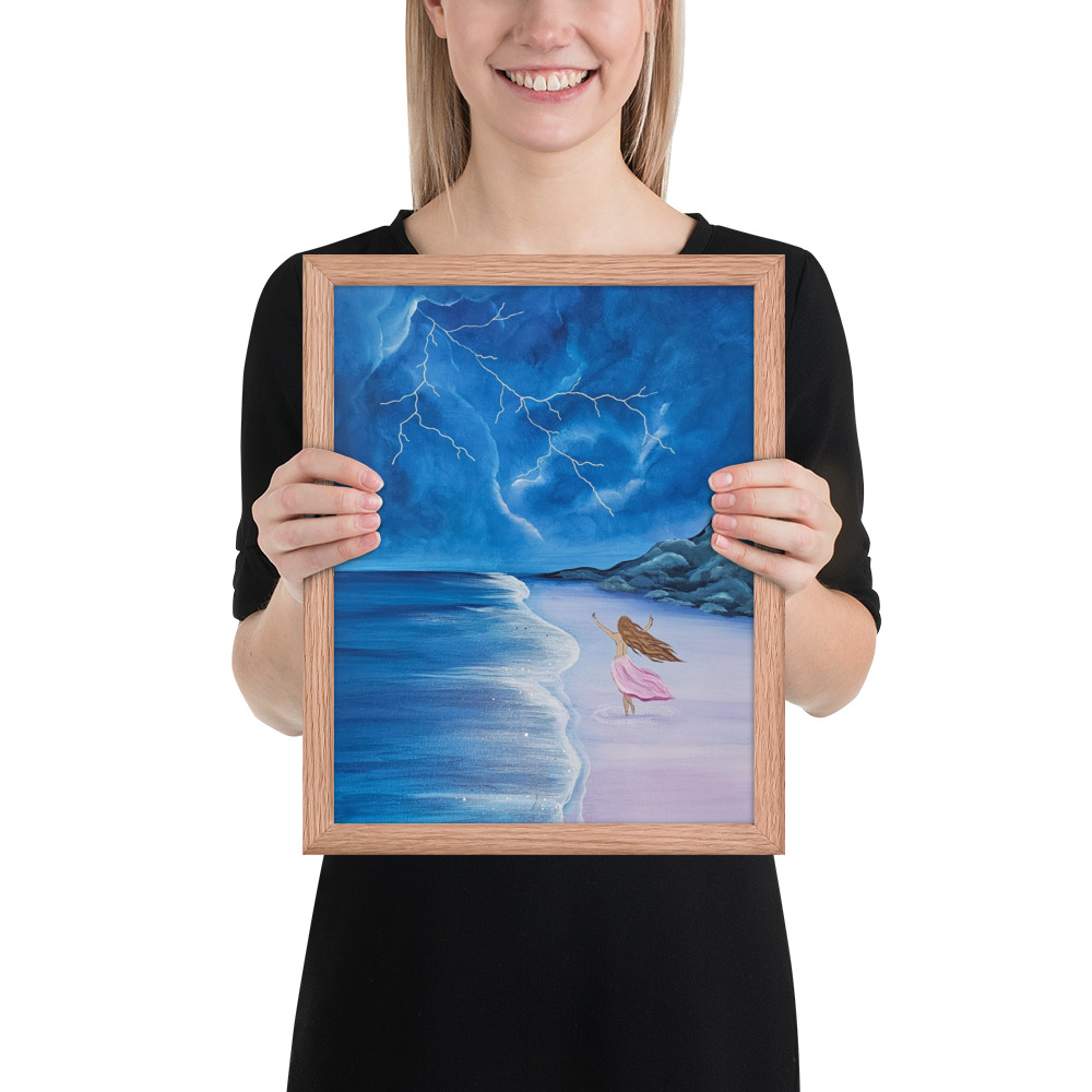 Dance through the Lightning (Framed paper poster)