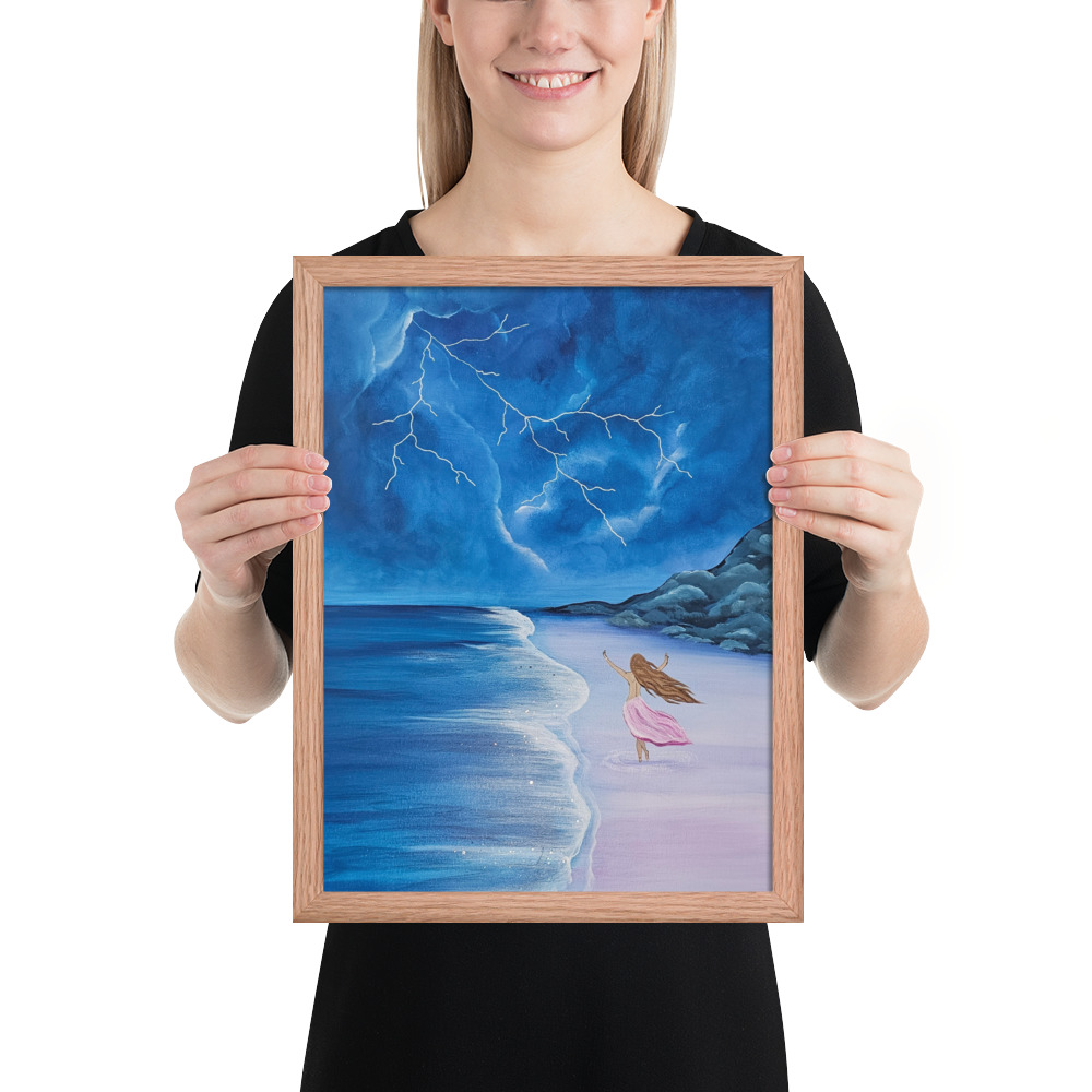 Dance through the Lightning (Framed paper poster)