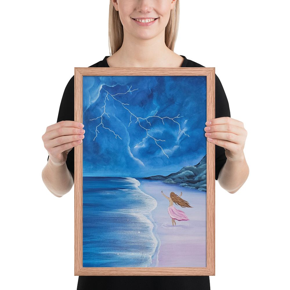 Dance through the Lightning (Framed paper poster)