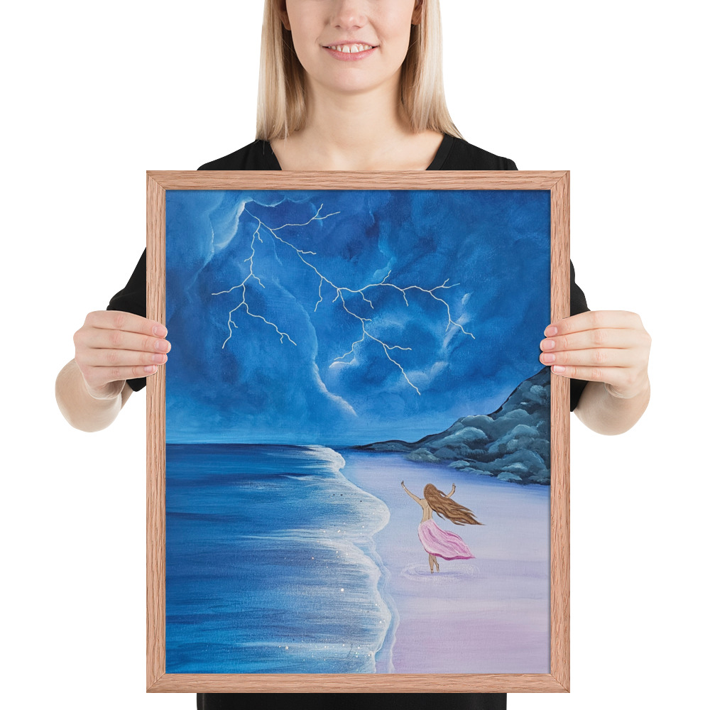 Dance through the Lightning (Framed paper poster)