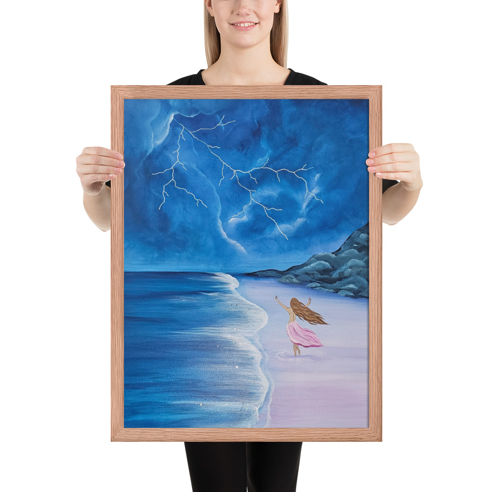 Dance through the Lightning (Framed paper poster)