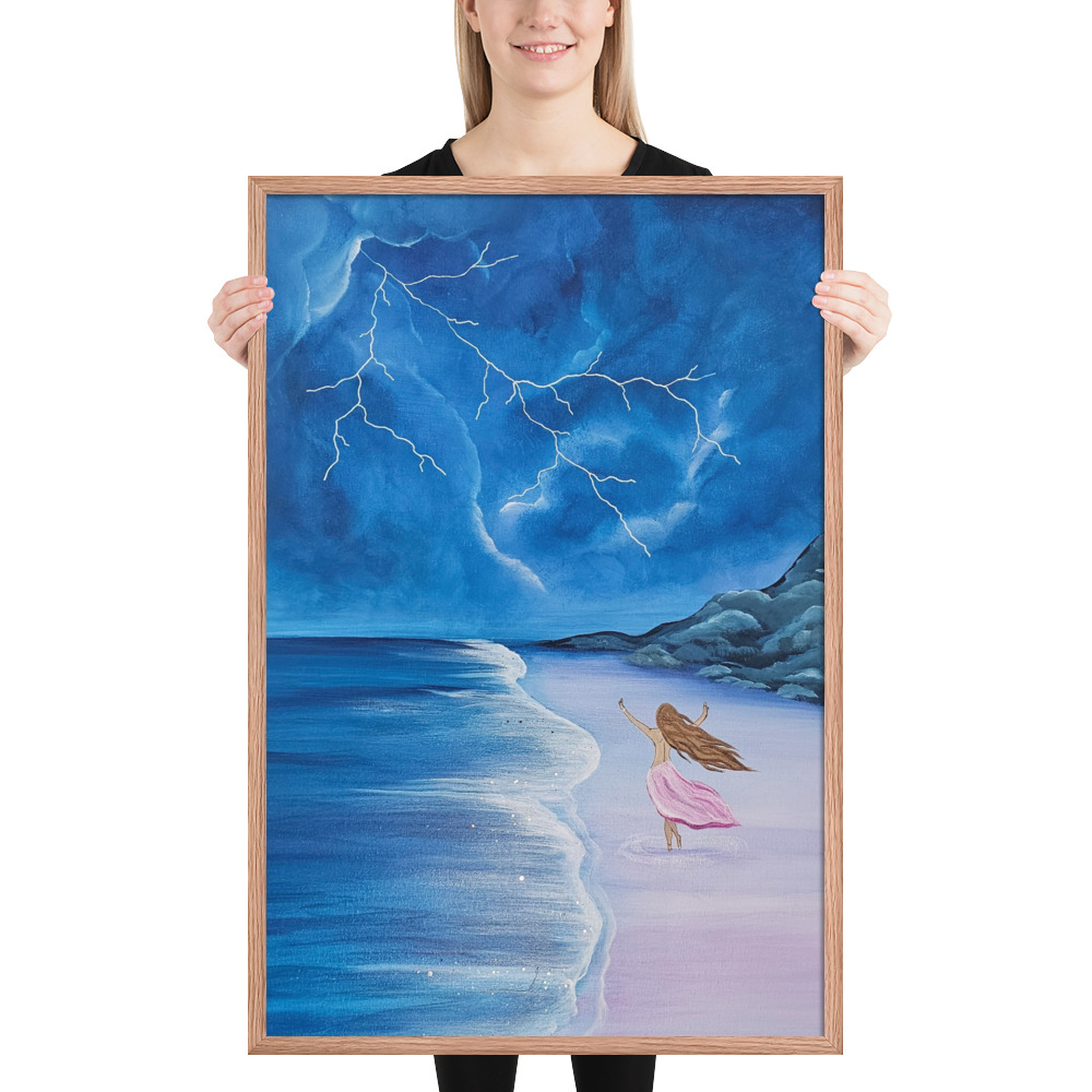 Dance through the Lightning (Framed paper poster)
