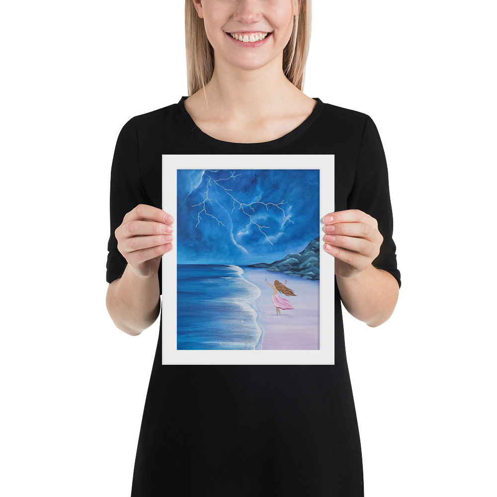 Dance through the Lightning (Framed paper poster)