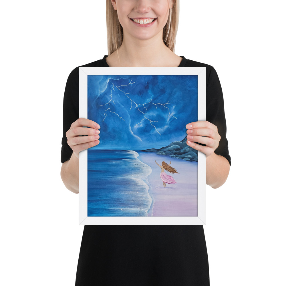 Dance through the Lightning (Framed paper poster)