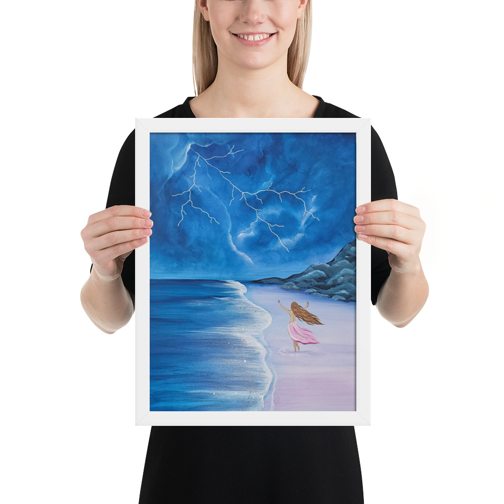 Dance through the Lightning (Framed paper poster)