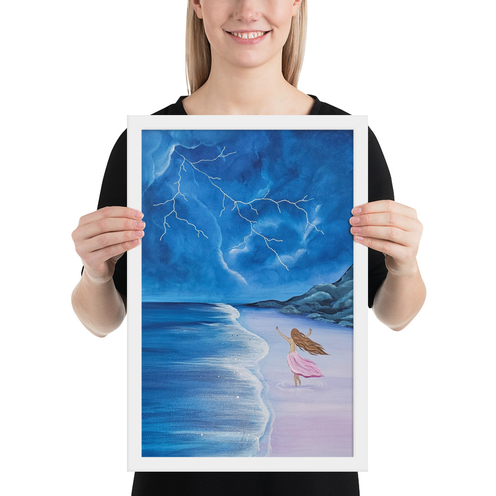 Dance through the Lightning (Framed paper poster)