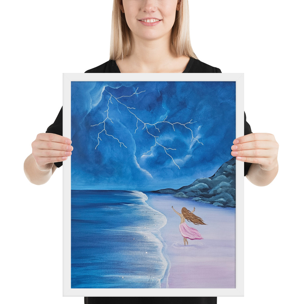 Dance through the Lightning (Framed paper poster)