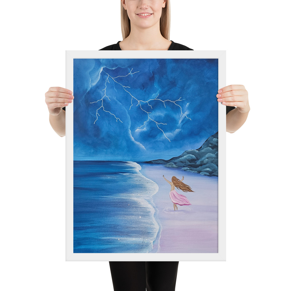 Dance through the Lightning (Framed paper poster)